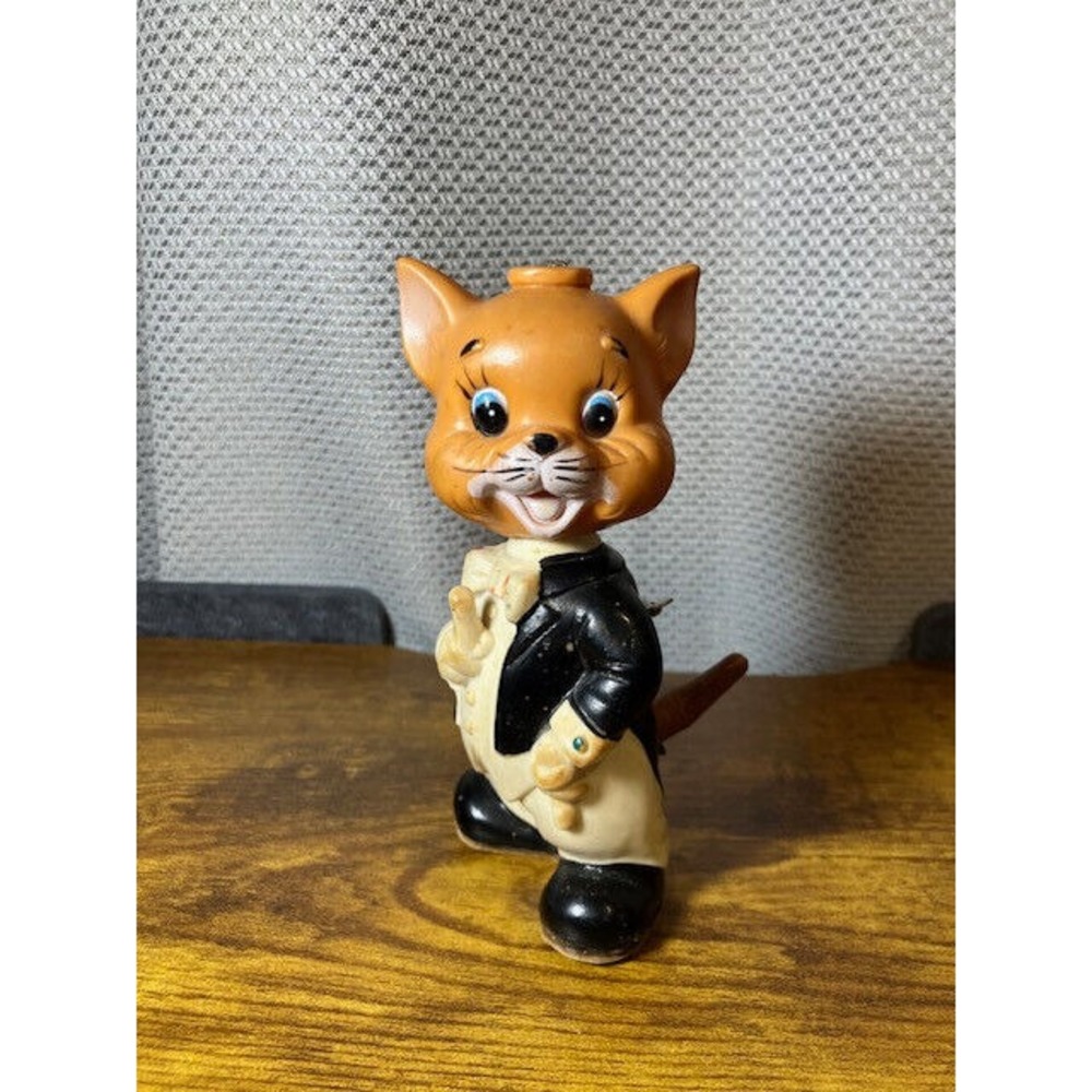 Vintage Wiggle Waggle Cat Wind-Up Toy by Alps Made in‎ Japan Works 6"